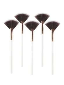 新款实用面部刷 扇形化妆刷 柔软便携面膜刷 女士女孩美甲美妆工具，粉底刷，遮瑕刷，腮红刷，修容刷，腮红刷，古铜粉刷，散粉刷，粉底刷，腮红刷，赠品 - 香檳色 - 查看 14