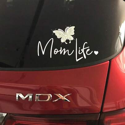 4pcs Rhinestone Butterfly Car Stickers, Car Body Decals, DIY Patch Stickers, Car Decoration Diamond Stickers & Bumper Stickers, Christmas Gift