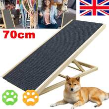 Adjustable Heights Dog Pet Ramp Foldable Stairs Non-Slip Ramp For Car Bed Sofa With 2PCS Hair Remover - Wood Color+Dark Gray - View 1