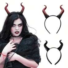 1 Handcrafted Gothic-Style Devil Horn Headband - Red And Black Color Contrast Design, Lightweight And Comfortable Headband, Suitable For Halloween Costumes, Role-Playing, Anime Cartoon Parties, Photography, Theme Events, Drama Headwear, Comfortable To Wear, Clothing Accessories, Photography Props, Theme Event Headbands, Anime Costume Headwear, Gothic Aesthetics, Devil Horn Design, Handcrafted Hair Accessories - Đen và đỏ - Xem 2