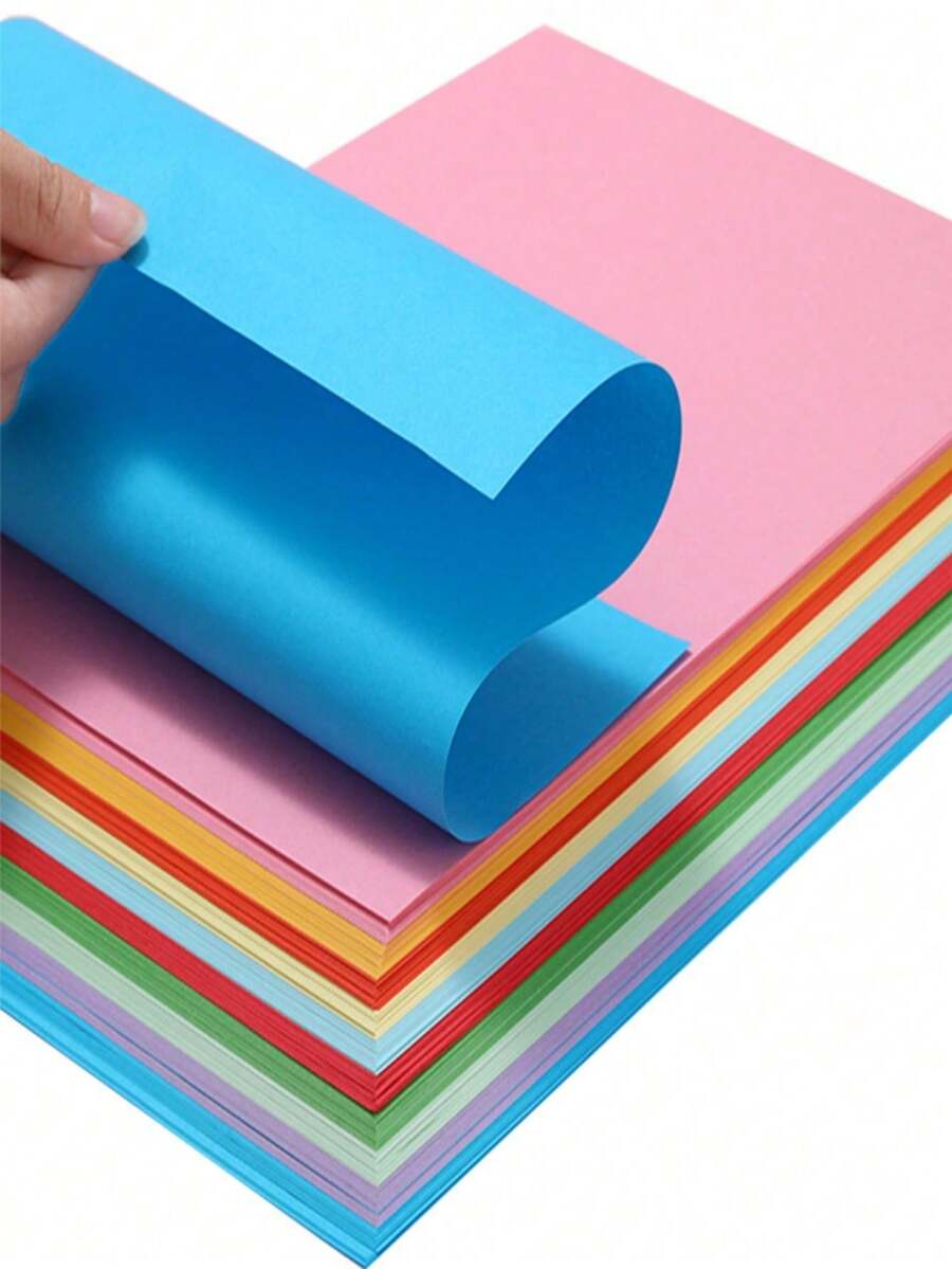 100Sheets Of Mixed Soft Color Card Paper, Various Colors, Thick, Suitable For Birthday Gifts, Scrapbooking, Card Making, Printing, School Projects And DIY Crafts - Multicolor - View 1