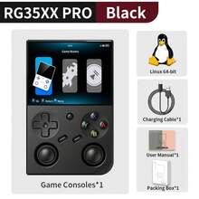 Anbernic RG 35XXPro RG35XX Pro consola de juegos portátil Retro reproductor de videojuegos compatible con WiFi Linux 64-bit PSP juego 256G nuevo - Negro - Ver 12