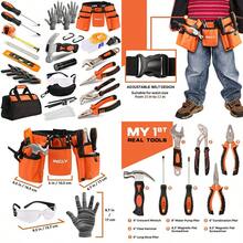 INCLY 95 PCS Real Tool Set Small Real Hand Tools Kit Construction Learning Tools Hammer Screwdriver For Home DIY Building And Woodworking Come With Tool Belt And Bag