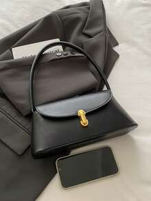 Retro Shoulder Bag For Women, Leather Small Tote Handbag Hobo Cute Clutch Shoulder Purse, Vantage Design - màu đen - Xem 3