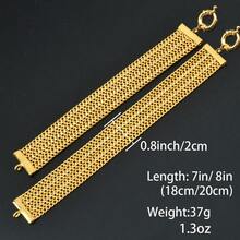 14K镀金加厚编织O型环扣，夸张设计，适合女性日常、街头、派对、假日穿着，四季皆宜的时尚配饰。 - 金色 - 查看 6