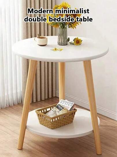 Moderne Double Layer Coffee Table, Equipped Solid Wood Legs Easy Assembly Built In Multi Functional Storage Books/Sundries/Ho hold Items Other Items, Made Of High Quality Materials Humanized Structure, Living Room Rest, Bedroom Storage, Study Office, Sofa Side Tafel Scenarios, It Is An Ideal Choice Home Enthusiasts Pragmatists.