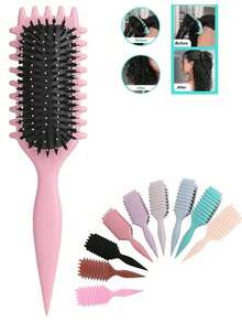 Curl Defining Brush, Hair Detangling Brush – Curly Hair Styling Comb Kit With Wave Tooth Design & Scalp Massage Function, Ideal For Natural Afro Hair, Wet & Dry Use, Anti-Frizz, Styling, Detangle & Volume Boosting,Hair Brush,Slick Back Brush,Styling Brush,Curly Hair Brush,Edge Brush,Hair Comb,Brush Hair,Hair Brush Set,Comb Hair,Comb For Curls,Detangling Brush,Hair Brush For Women,Hair,Travel,Hair Products,Hair Tools,Hair Stuff,Barber,Barber Accessories,Barbershop,Hairdressing Equipment - Multicolor - View 16