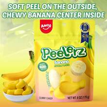 AMOS Peelerz 6oz Bag Banana Candy, Peelable Banana Gummy, Peeling Candy - 香蕉 - 查看 6