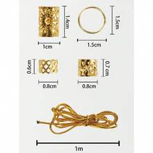 1 Pack Gold Thread Sun Shape Hair Rings Mixed Set, Braided Hair Accessories For Women, Holiday Party Hair Accessories, Halloween Hair Accessories - Vàng - Xem 5