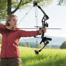 Compound Bow And Archery Sets For Yadults And Teens, Right Handed, 24-29.5in Draw Length, 30-55lbs Draw Weight, Up To Ibo 310 Fps, 12 Arrows, Black - Black - View 5