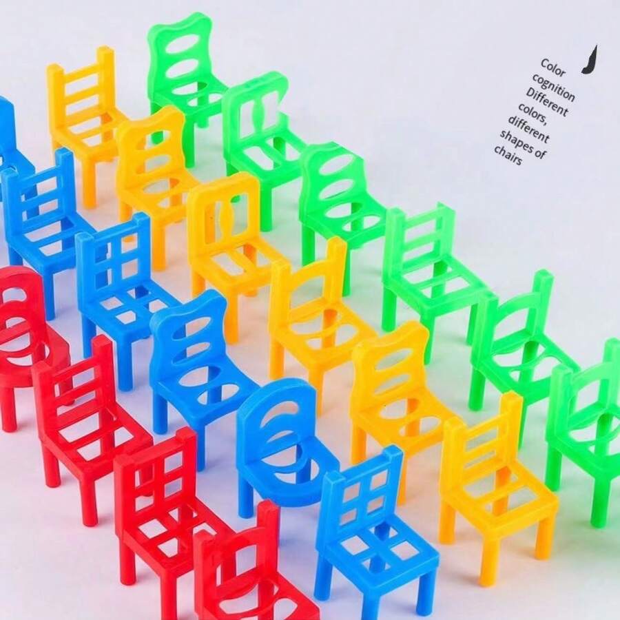 Kids Stacking Chairs, Stacking Balance Stools, Family Gathering Interactive Game, Color Identification