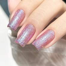 Mermaid Iridescent Glitter Gel Polish, 0.5 Fl Oz HEMA & TPO Free Mermaid Shimmer Sparkly Gel Nail Polish Soak Off UV LED Nail Art Design Manicure Salon For Women Fgirl{Inchcolor_nameinch:InchGlitter-MermaidPinkinch} - 閃光美人魚粉 - 查看 6