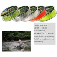 Línea de respaldo Fly Line 20LB 30LB 100 Yds para pesca de trucha - Amarillo fluorescente - Ver 5