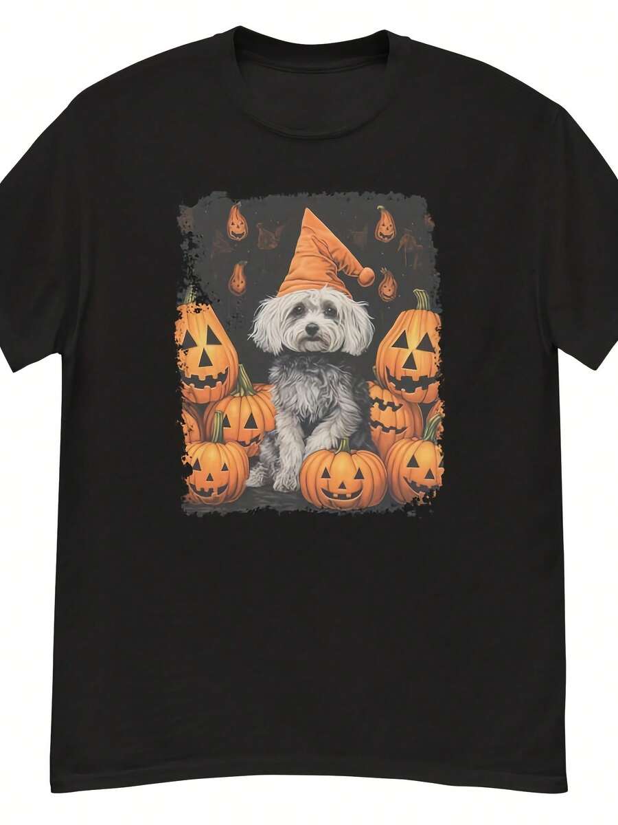 Maltese Dog Halloween T-Shirt - 款式18 - 查看 1