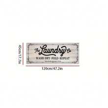 Laundry Room Rug Runner - Non-Slip, Durable Polyester With Laundry Room - The Wash, Dry, Fold, Repeat Design, Washable, Home Decor And Hallway Entrance, Decorative Floor Covering |   Decorative Floor |   Nonslip Backing