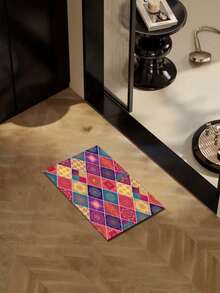 Bohemian Style Indoor Decorative Carpet, New Short Plush Pearl Velvet Material Indoor Carpet, Living Room Carpet, Sofa Carpet, Bedroom Carpet, Anti-Slip Bedside Rug, Dining Room & Kitchen Carpet, Office Chair Pad, Entryway Doormat, Outdoor Picnic Mat, Outdoor Camping Blanket - Multicolor1 - View 17