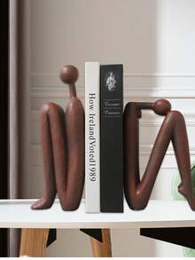 2pcs/Set Modern Resin Bookends, Human Figure Decorative Book Ends Sculpture, Elegant Sitting Person Design Decor, Suitable For Bookshelves, Desks, Home Office, Indoor & Outdoor Home Decor Crafts - Multicolor - View 10