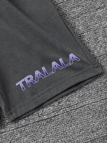 Kleinkind Cartoon Hai Muster Kurzarm T-Shirt und Shorts Set - Dunkelgrau - Übersicht 7