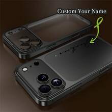 Customized DIY Name Electroplated Matte Finish Phone Case, Suitable For IPhone 17 Pro Max, 17 Pro, Air 17, 16 Pro Max, 16 Pro And 16, Phone Case, Phone Cover - Black - View 2
