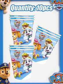 Party Decor Paw Patrol Cartoon Blue Theme Party Tableware Set (Paper Cups/Plates/Cake Dishes/Dessert Plates) - Party Supplies Disposable Party Decorations For Christmas/Birthday Celebration - Multicolor - View 6