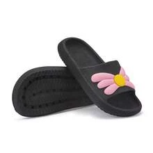 Cloud Flip Flops For Girls, Casual, Super Soft Flower - 黑色 - 查看 3