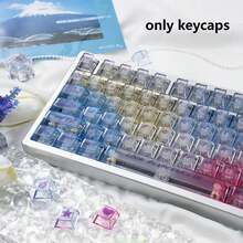 Juego completo de 123 teclas con diseño de arcoíris / Arknights / líneas de graffiti, teclas transparentes, altura original del fabricante, compatible con diseños de teclado de 61/64/75/87/98/104