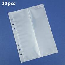 10pcs A5 Size Clear PP Loose Leaf Refill Pages, Practical 6-Ring Design, Compatible With Card & Sticker Storage Albums - Multicolor - View 15
