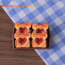 5 قطع من الخبز المحمص المصغر مع تصميم عنصر الدب - 4 أنماط جميلة ، مصنوعة من راتنج ABS متين ، مثالية ل- DIY/OB11/BJD/اكسسوارات دمية المنزل والمشاهد المصغرة ، ديكور مطبخ المنزل ، أدوات مطبخ مصغرة ، تصميم مرح ، حرفية مفصلة ، اكسسوارات منزل الدمية المصغر ، اكسسوارات الدمية ، اكسسوارات منزل الدمية