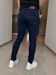 Men's Skinny Jeans Premium Lycra Elastane Dark All Spring / Autumn Skinny Pocket Zipper Halloween Christmas All - Rửa tối - Xem 3