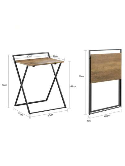 SoBuy FWT88 Small Folding Bureau Computer Tafel Work Home Office Snack Sofa Side Approx.: 63 77 45 Cm view 4