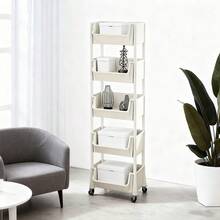 Multi-Layer Storage Rack With Wheels, 3/5-Layer Mobile Storage Cart, 360-Degree Rotating Universal Wheels, Suitable For Living Room, Bedroom, Kitchen, Dormitory, Home Storage Artifact, Ideal Christmas/Halloween Gift - Multicolor - View 19