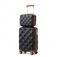 Cabin Luggage Carry On Suitcase 13 20 24 28 Inch ABS Hardshell TSA Lock Spinner Wheels Lightweight 2 3 4 Piece Set Hand Check In Travel Unisex - Black/Brown - View 14