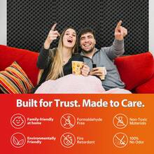 TOUO 工作室吸音泡沫板 47.2"X23.6"X2"/1.18" 隔音墙垫，用于减少播客室、办公室、工作室的回声，吸音装饰板，多种颜色可选，1-4 片装 - 彩色 - 查看 6