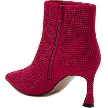 Bottines à Talons Hauts Avec Strass - Red - View 3