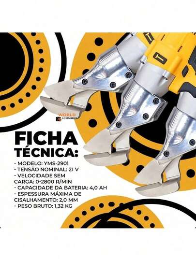 Tesoura De Poda Elétrica Alicate De Corte S/fio  600w 48v 2 baterias Recarregável - BINGO