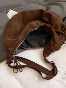 2025 New Vintage Suede Large Capacity Handbag, Versatile Shoulder Bag, Fashionable & Lightweight Crossbody Dumpling Bag