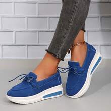 Spring Autumn Womens Shoes Suede Comfortable Loafers Casual Moccasins Chunky Shoes Outdoor Office Work Walking Travel Sport - 藍色 - 查看 2