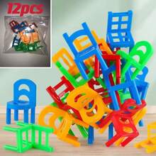 Kids Stacking Chairs, Stacking Balance Stools, Family Gathering Interactive Game, Color Identification - Multicolor - View 11