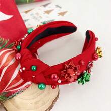 1pc Christmas Pearl Knot Headband, Elegant Hairband For Holiday Atmosphere - Multicolor - View 8