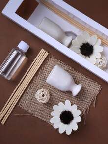 9pcs/Set Flameless Home Fragrance Set (1 Bottle Fragrance Oil + 1 Ceramic Bottle + 5 Rattan Fragrance Sticks + 1 Rattan Ball + Dried Flowers), Long-Lasting Aroma, Suitable For Home, Office, Bedroom, Bathroom, Living Room, An Excellent Christmas Gift For Female Friends, Girlfriend Or Family - Upgraded 2 Times Strong Aroma - View 10