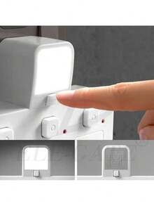 ELE-GATE Multifuncional Adaptador Hembra de Habitación Luz Nocturna Interruptor USB Enchufe de Pared Adaptador de Carga - Blanco - Ver 2