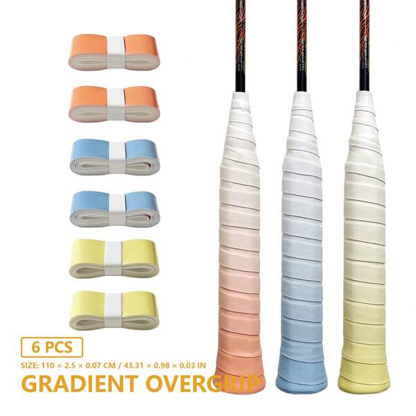 Badminton Racket Gradient Sweat-Absorbing Anti-Slip Shock-Absorbing Grip Tape With Protective Film, Suitable For Tennis, Pickleball And Badminton Rackets