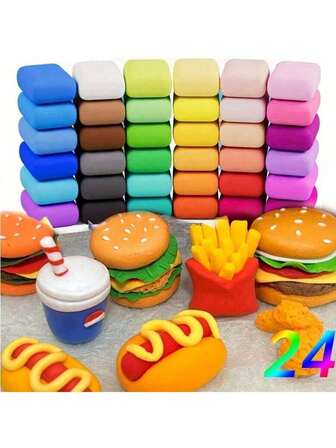 36件套儿童风干黏土工艺套装 - 软陶泥套装，包含DIY手工和教育艺术项目工具 - 适合青少年进行创意黏土工艺创作