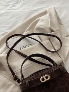 2025 Mini Square Shoulder Bag, Coffee Brown Color, Retro Style, Suitable For Daily Use, Dating, Gifts, Shopping, Wallet, Office, College, Work, Business, Commuting, Outdoor Activities, Travel, New Autumn And Winter Women Bag, Best Fall Purse,