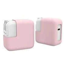 1个硅胶充电器保护套，兼容29W/30W/35W电源适配器，防尘硅胶充电器头保护套 - 粉色 - 查看 7