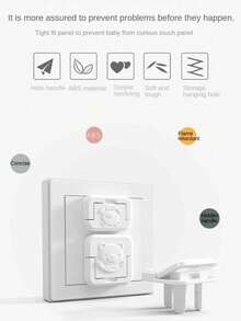 10个装阻燃三孔小熊防触电保护盖插座面板插头盖，防漏，阻燃材质，插头帽 - 白色 - 查看 6