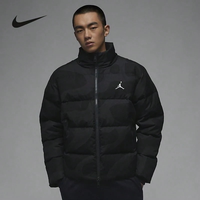 Chaqueta con cremallera y estampado gráfico para hombre - Negro/Gris - Ver 1