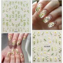 Spring Flower Nail Art Stickers Decals Floral Nail Decals Self Adhesive 5D Embossed For Women Nails Design Decoraion Colorful Rose Plum Blossom 3D Flower Mails Stickers Supplies{Inchcolor_nameinch:InchColorful-22inch} - 彩色-22 - 查看 7
