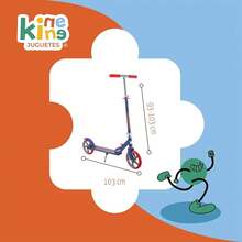 DEPORTES GUEVARA Kinene |   Scooter Patin del Diablo para Jovenes y Adultos, Patín del Diablo con Manubrio Ajustable, 2 Ruedas - Rojo y Azul - Ver 8