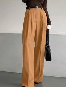 Straight Leg Suit Pants - Amarillo Mostaza - Ver 2